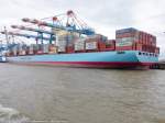 GERDA MAERSK aufgenommen am 14.08.2014 bei Bremerhaven Hhe Container Terminal NTB